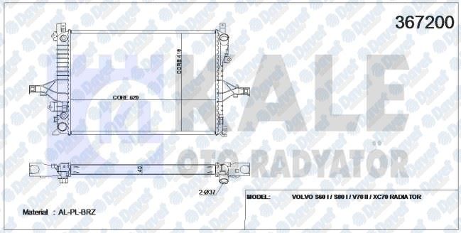 16-4501B Su Radyatoru Brazing Volvo S60 I 2.0 T A-T 2000-2010